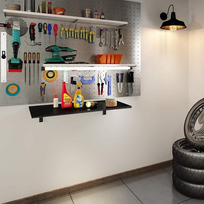 Need Wall Mounted Desk - Heavy Duty Folding Work Table Length 36" Width 20"/Small Space Hanging Desk Perfect Addition to Home/Office/Kitchen & Dining Room AC15CB(9050)