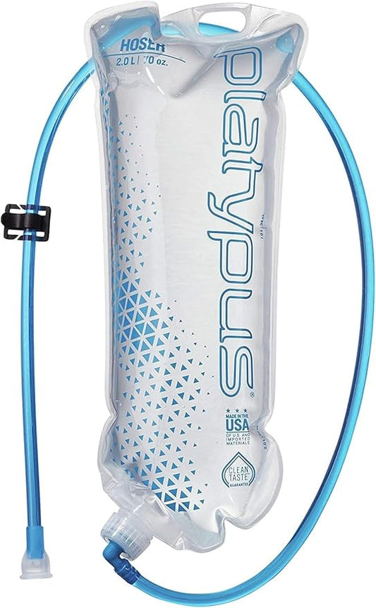Platypus Hoser Hands-Free Hydration System Water Reservoir, 2-Liter, with Fast Flow Valve, one color
