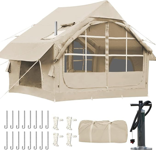 Inflatable Tents for Camping,Easy Blow Up Tent with Hand Pump,4 Seasons Waterproof Air Inflatable Camping Tent House for Family Weekend Camping