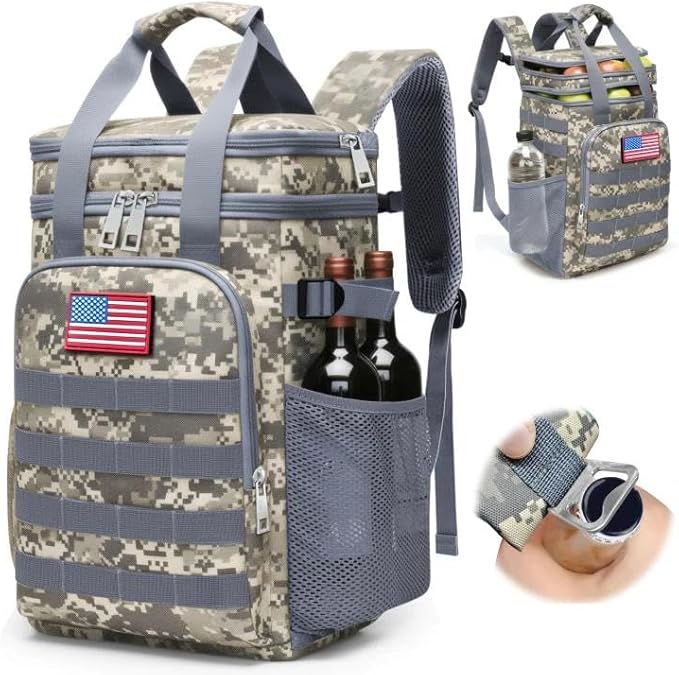 Tactical Backpack Cooler,Large Cooler Backpack Lunch Box for Men Adults Work with Handle,Insulated Soft Thermal Bag