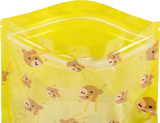 QQ Studio 100 PCS Clear Print Poly Plastic Color Empty Hangover Starter Kit with Resealable Zipper Seal Lock (Assorted, 5.12 inch x 5.12 inch)