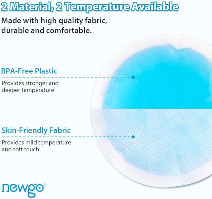 NEWGO Small Ice Packs for Injuries, 14 Pack Round Ice Packs for Face, Hot and Cold Gel Ice Pack Circular Cold Compress with Cloth Backing & Sleeve for Pain Relief, Toothaches, Breast Surgery