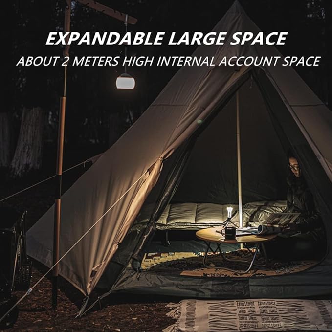 Trekking Pole Tent Ultralight 4 Person 4 Season Tent, Lightweight Pyramid Tent for Mountaineering Hiking Camping