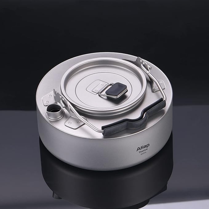 Titanium Kettle Coffee Tea Pot 0.6L/ 1L with Mesh Bag Portable for Outdoor Camping (Ta9081-0.6L)
