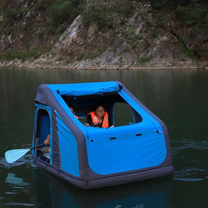 UNISTRENGH Truck Rooftop Tents Portable Inflatable Family Camping SUV Car Roof Top Tent with Skylight, Sun, Wind, and Waterproof SUV Truck Roof Tents