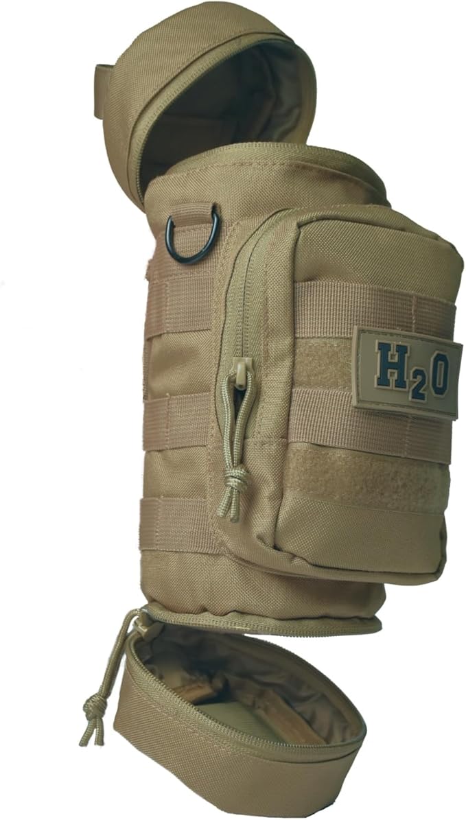 Orca Tactical Molle Water Bottle Pouch - Molle Water Bottle Holder Fits Most 32 and 40 oz Bottles - Water Bottle Pouch for Backpack - Thicker Insulated Water Bottle Holster Keeps Drinks Cooler Longer