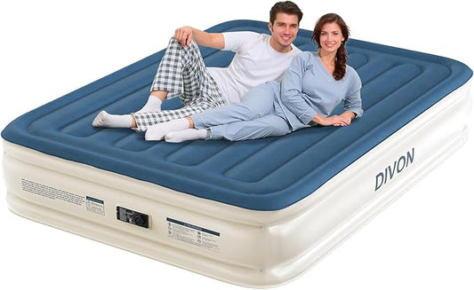 DIVON Air Mattress Queen with Built in Pump,15''High Inflatable Mattress,Quick Blow Up Mattress in 3 Mins,Upgraded Air Bed for Home, Guests & Camping,660lbs