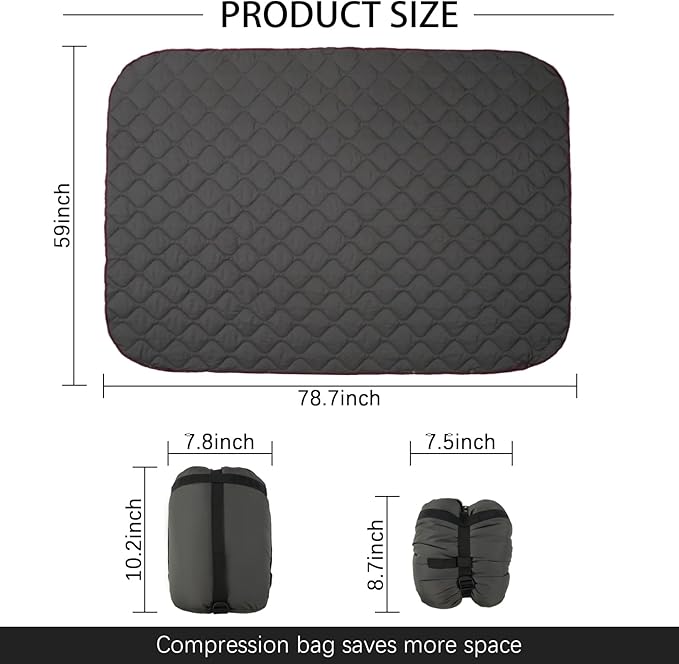 LOOGU Camo Blanket Waterproof Insulation Poncho Liner for Outdoor Camping, Hiking, Hunting, Survival, Backpacking, Picnicking