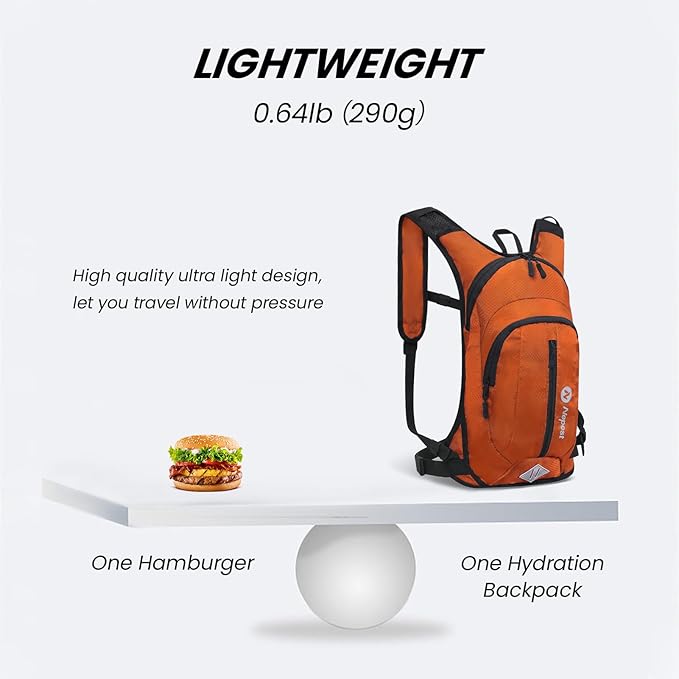 Nepest Hydration Pack Backpack for Women & Men, Lightweight Water Backpack with 2L Water Bladder for Hiking Cycling Running Biking