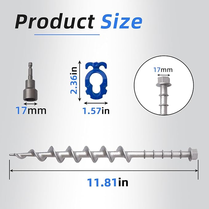 Homeon Wheels 18 Pcs Camping Ground Anchors Aluminum Screw Heavy Duty Metal Non-Rust Cast Tent Anchors for Securing Animals, Tent, Canopies, Sheds, Swing Sets, Car Ports, Trampoline