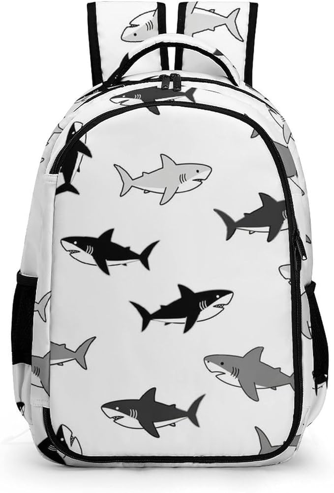 Carry On Travel Backpack Shark Silhouette, Large Sturdy Anti Theft Laptop Bag with Multi Compartments for Business Weekender Hiking