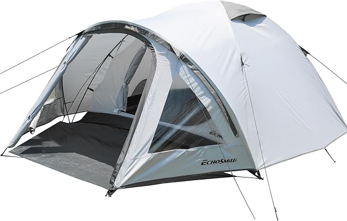 EchoSmile Camping Family Tent for 2-3 Person, Waterproof Dome Tent with Vestibule, Ultralight Easy Setup for Outdoor Camping, 3 Season