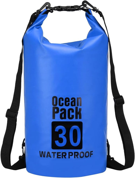 Waterproof Dry Bag, 30L Fit for Women Men Water Proof Bags Lightweight Dry Storage Floating Backpack with Whistle for Travel Backpacking Boating Kayaking Camping (Blue)