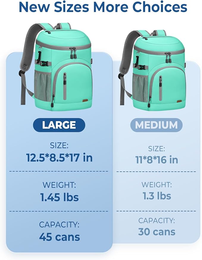 Cooler Backpack Insulated Waterproof,30/45 Cans Backpack Coolers Leakproof Lunch Backpack for Men Women Portable Soft Cooler Bag for Beach Camping Trave Picnic