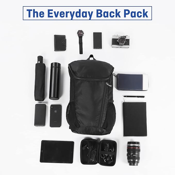 DOVO Hiking Backpack, Waterproof and Wear-resistant Lightweight Backpack Packable,Outdoor Travel Camping Daypack Foldable-BLUE