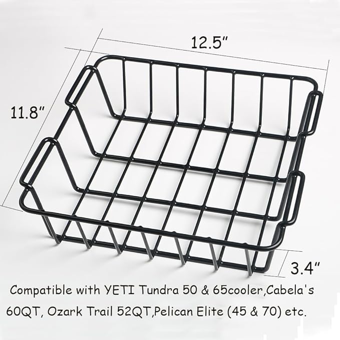 Cooler Basket for YETI Tundra 50 or 65,1PCS,Stainless Steel Storage Dry-Goods Basket Compatible with Cabela's 60QT,Igloo 52QT,Ozark Trail 52QT,Pelican Elite (45 & 70) etc