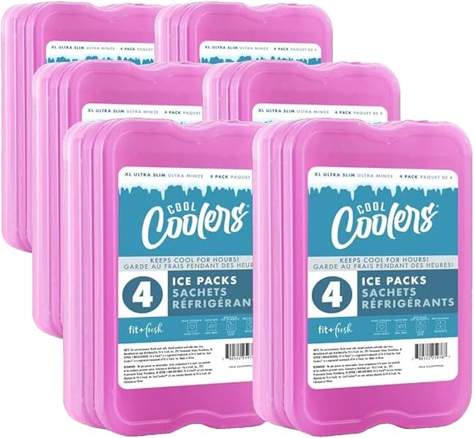 Cool Coolers by Fit + Fresh Slim Compact Reusable XL Ice Pack, Perfect for Lunch Boxes, Coolers, and Beach Bags