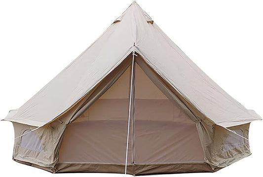 GeRRiT 5M/16.4ft Cotton Canvas Bell Tent, Outdoor Waterproof Family Glamping Yurt 900D Oxford Cloth Bell Tent, Luxury Yurt Bell Tent for Event Wedding Party Family Camping