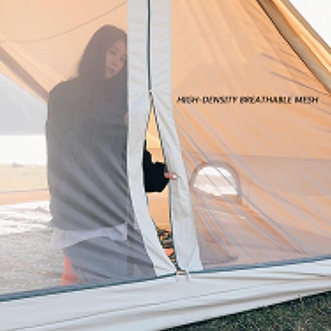 GeRRiT Canvas Wall Tent-w/Stove Jack 4-Season Yurt Tents for Camping Waterproof foFamily Camping Outdoor Hunting Beautiful Scenery