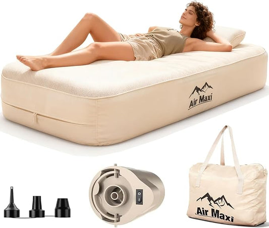 RGA Air Mattress, Blowup Mattress with Built in Pump, 13.78" Height Double Sleeping Pad Camping, Fast & Easy Inflation/Deflation Inflables Air Bed Guest Bed Ideal for Travel, Outdoor, Home