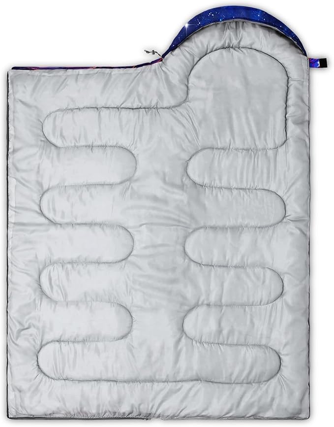 Axolotl Gamepad Sleeping Bag,3 Season Warm and Cool Weather Game Console Sleeping Bag for Boys Teens,Waterproof Lightweight Geometry Hexagonal Sleeping Bag for Traveling,Outdoors Camping,Blue,Black