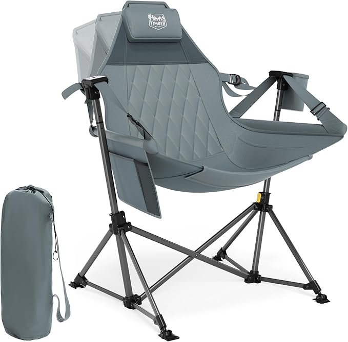 TIMBER RIDGE Hammock Camping Chair, Oversized Swinging Chair with Adjustable Back and Seat Height, Portable Folding Rocking Camping Chair for Outdoor Lawn, Backyard and Patio, Supports 400lbs