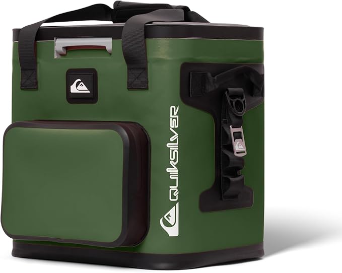 Quiksilver Zipperless Backpack Cooler 30L, Holds 36 Cans, 48 Hour Insulation, Leakproof & Waterproof Design, Heavy Duty TPU, IPX7, Padded Straps, Kangaroo Pockets