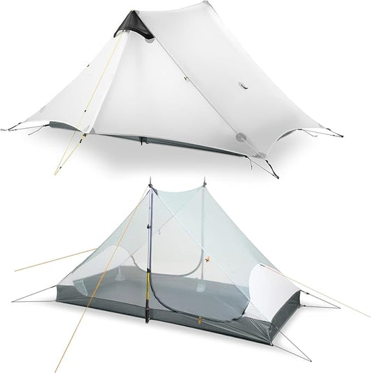 LANSHAN Ultralight Tent 3-Season Backpacking Tent for 1-Person or 2-Person Camping, Trekking, Kayaking, Climbing, Hiking