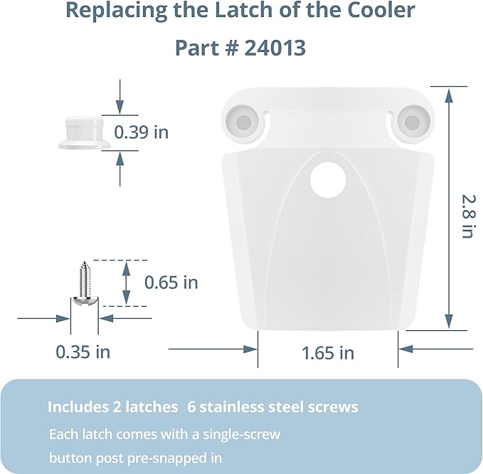Latch Posts and Screws for Cooler, Compatible with Igloo 50-165 Qt Coolers,High Strength Cooler Latch Replacement Parts