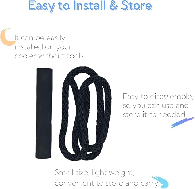 2 Pack Cooler Rope Handle Replacement for YETI, RTIC Coolers, Heavy-Duty, Comfortable Grip, Easy to Install, Perfect for Camping, Fishing, BBQs & Outdoor Adventures