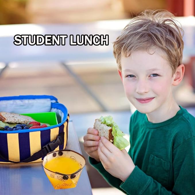 MIUPOO Collapsible Cup Set,Portable Mess Kit,Food Grade Material Free Folding Cup for Lunch Family Picnic, 4.7×4.2×3.2 Inches,4Pieces