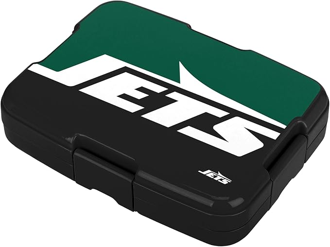 FOCO NFL Unisex-Adult Officially Licensed 2-Tone Big Logo Team Color Football Leak Proof 5 Compartment Bento Lunch Box - New York Jets