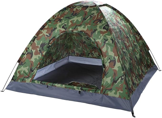 VINGLI 3-4 Person Camping Dome Tent Camouflage Outdoor Waterproof Easy Assembly, Durable Fabric Full Coverage Rain …
