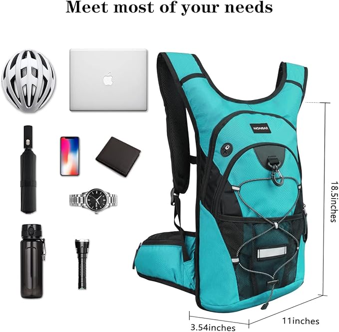 NONSAR Hydration Backpack, Hiking Backpack with 3L Water Bladder, Insulated Water Backpack for Women, Men, Kids, Keep Liquids Cool Up to 5 Hours, Daypack for Hiking, Running, Climbing, Cycling