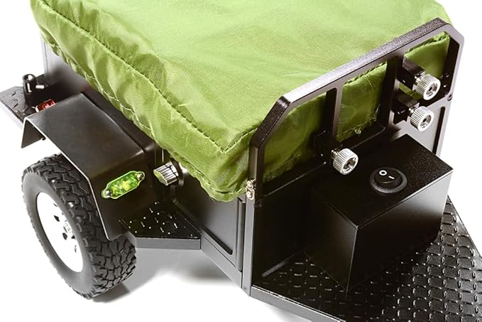 Integy Alloy Realistic Model Camping Trailer w/Roof Top Tent for 1/10 RC 390x195x175mm