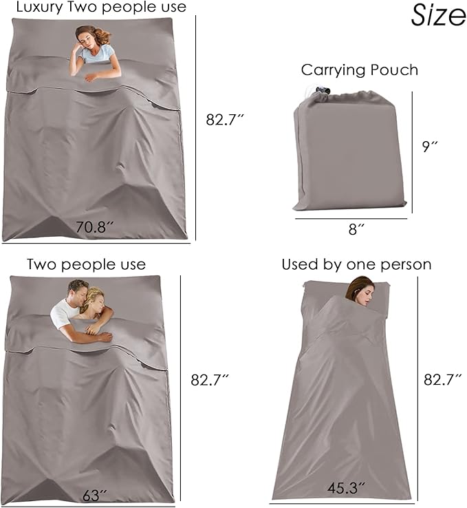 Sleeping Bag Liner Camping Travel Home Bed Sheet Lightweight Breathable Hotel Compact Sacks