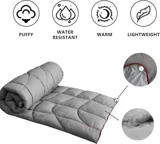 Camping Blanket, Packable Puffy Blanket Down Alternative Blanket Lightweight Windproof Resistant for Outdoors,Hiking, Backpacking,Beach,Car,Picnic,Stadium 39x55in