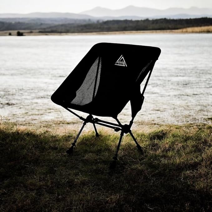 3-in-1 Camping Chair, Trekking Poles & Mounted Flashlight – All-in-One Backpacking Kit Small & Weighs Only 3 lbs – Lightweight Aluminum Hiking Poles - Chair & High Lumen LED Light