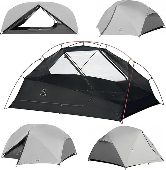 ATEPA Voyage 1-2 Person Backpacking Tent, 4 Season Ultralight Camping Tent, 4000mm Waterproof Double Layer Cold Wearther Easy Set Up Tent for Family Camp Hiking Hunting Outdoor Mountaineering Travel