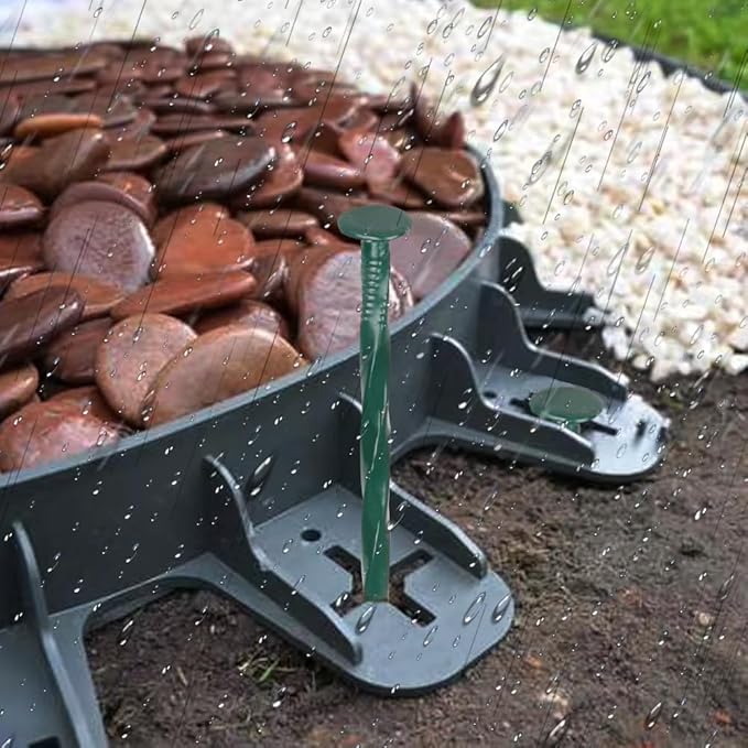 Bakulyor 100 Pack Metal Landscape Stakes, 8 Inch Artificial Grass Nails, 6 Gauge Large Landscaping Staples, Green Edging Anchor Stake for Garden Ground Lawn Paver Timber Border Weed Barrier Spikes 8"