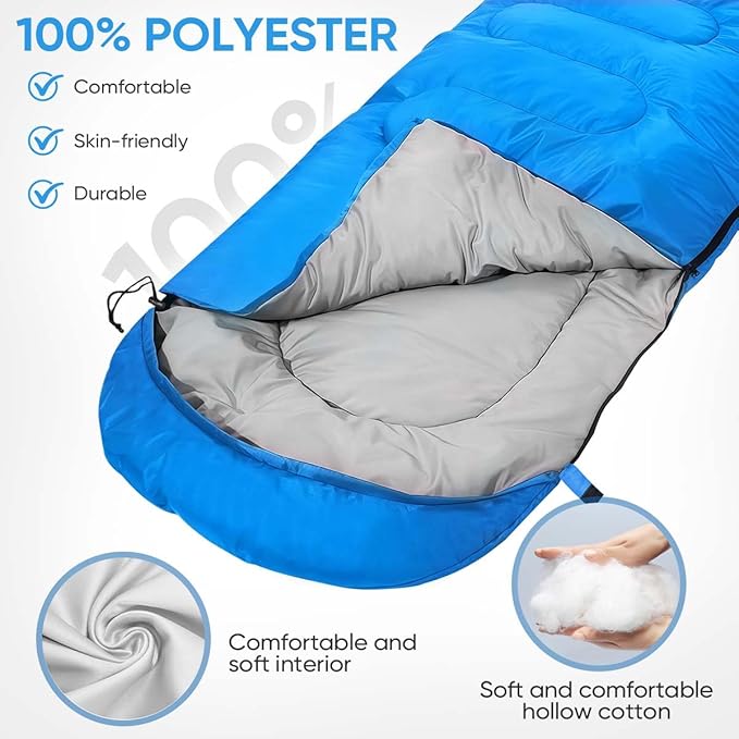 OBTANIM Sleeping Bags Portable Waterproof Camping Sleeping Bag for Adults Kids 4 Seasons Cold Weather or Warm Backpacking Hiking Mountaineering Indoor Outdoor Use