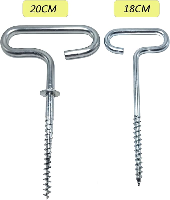 4Pcs Heavy Duty Tent Stakes, 20cm Ground Anchors, Threaded Peg for High Winds, Ice Fishing Shelter Nails, Metal Stake for Outdoor Summer Camping Activities, Durable Tent Fixer Spikes