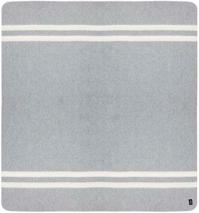 Thick Alpaca Wool Blanket Heavyweight for Camping Outdoors or Using Indoors | Soft Peruvian Alpaca Wool Blankets (Soft Gray - Ivory, King)