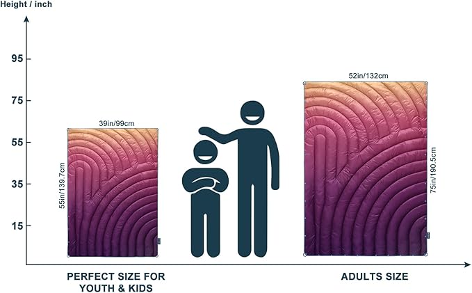 Mini Camping Blanket,Lightweight Down Alternative Puffy Blanket Packable Outdoor Blanket for Camping,Traveling, Stadium, Hiking, Picnics