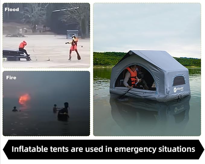 UNISTRENGH 2 Person Inflatable Car Rooftop Tent Easy Set-up Large Outdoor Glamping Camping Tent for SUV,Truck and Universal Auto Self-Driving Touring