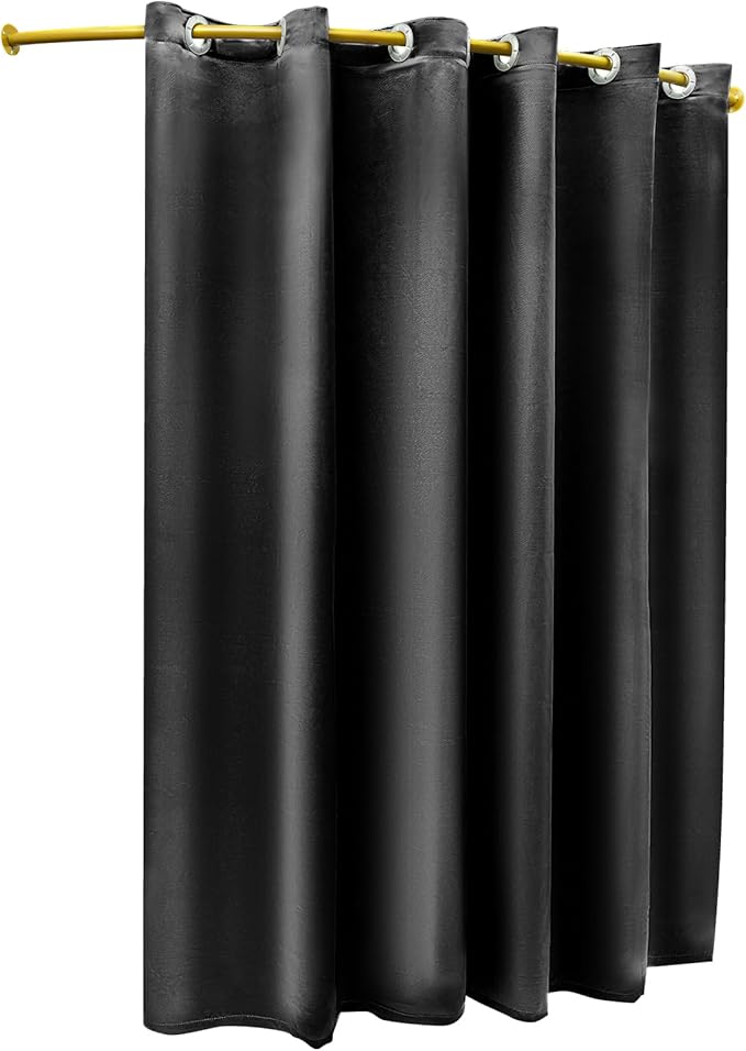 U-Dressing Room Privacy Protection Changing Room Divider - C-Shaped, Black, Big - Fitting Room Curtain for Boutique