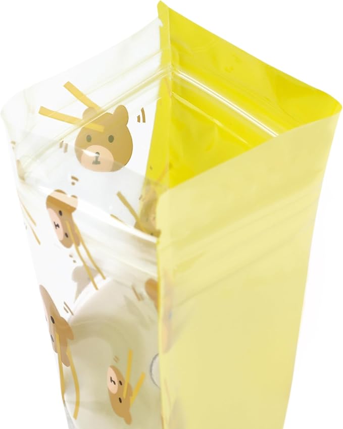 QQ Studio 100 PCS Clear Print Poly Plastic Color Empty Hangover Starter Kit with Resealable Zipper Seal Lock (Assorted, 5.12 inch x 5.12 inch)
