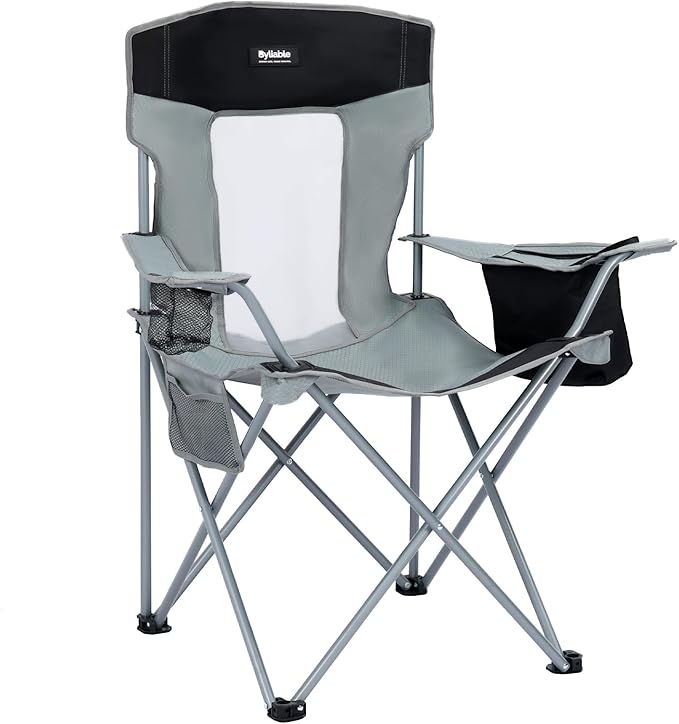 Camping Chairs Portable Folding Lightweight Outdoor Lawn Chair for Adults with Cooler Bag, Cup Holder and Side Pocket for Camping, Beach, Sports, Hiking, Fishing