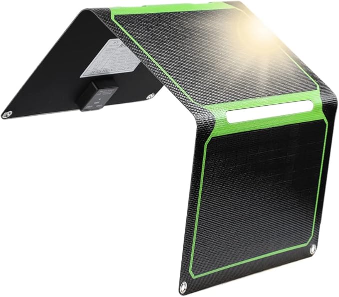 SUNYIMA Portable Solar Panels, 21W Monocrystalline Foldable Solar Panel Charger with USB QC3.0 Built-in Voltage Stabilization System for Smart Phone, Camping Lanterns, Small Fans Monitor