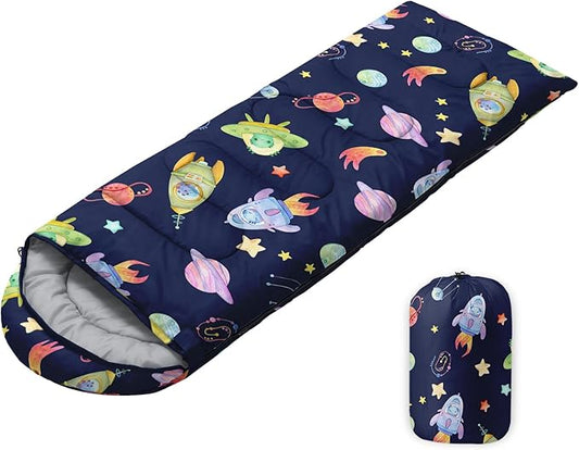 Sleeping Bags for Adults Youth Kids,3D Printing Camping Sleeping Bag for Girls Boys Lightweight Waterproof Cold/Warm Weather Sleeping Bag for 3 Seasons